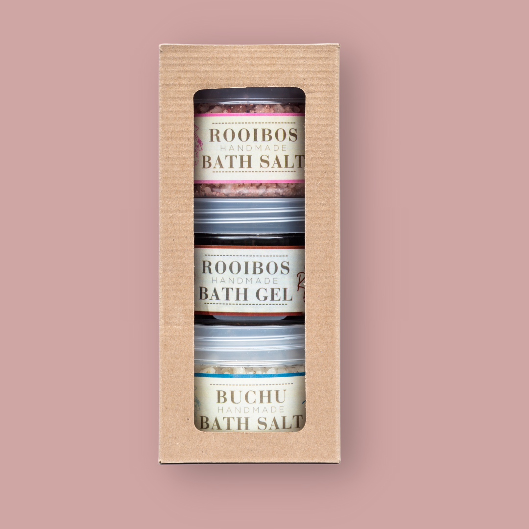 Shop Buchu & Rooibos Bath Salt Collection Skimmelberg Bath Additives bath, bath salts, buchu and tea tree oil, gift packs, skincare Skimmelberg